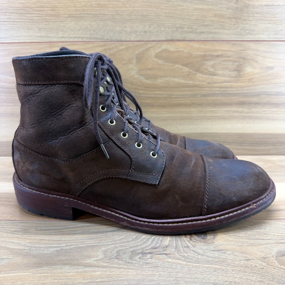 Johnston & Murphy Collection Cap Toe Boot Mens 10.5 M Brown‎ Nubuck Faux Fur